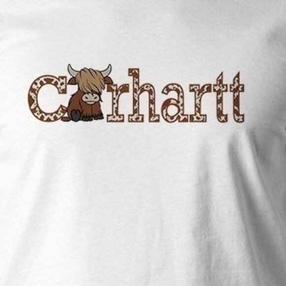 Carhartt WIP Highland Cow T-Shirt Carhartt Graphic Workwear Streetwear Tee 141 - Picture 2 of 5